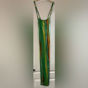Bodycon Green and Orange Dress